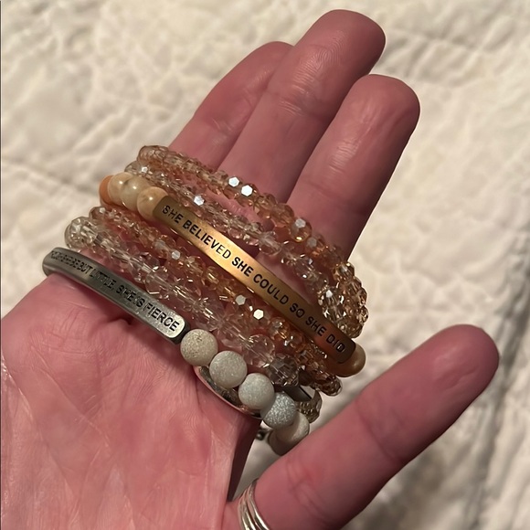 The Inspiration Co Gold and Silver Beaded Bracelets - Picture 2 of 2